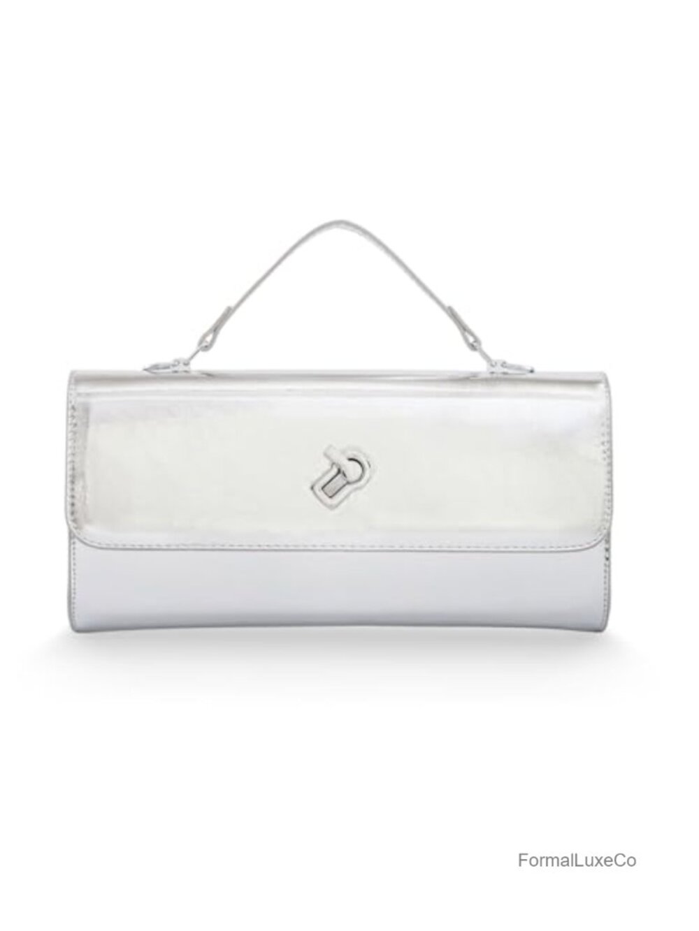Women Metallic PU Evening Clutch Purse Square Box Bag with Chain Strap